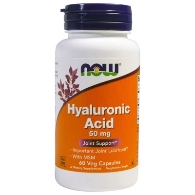 Гиалуроновая кислота NOW Hyaluronic Acid 50 mg + MSM 60 капсул