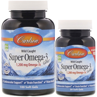 Антиоксидант Carlson Labs Wild Caught Super Omega-3 100 капсул