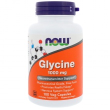 Аминокислота NOW Glycine 1000 мг 100 капсул