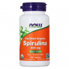 Антиоксидант NOW Spirulina 500 мг 100 таблеток