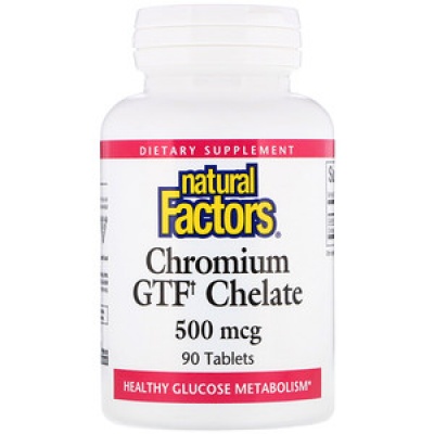 Витамины Natural Factors Chromium GTF Chelate 500 mcg 90 таблеток