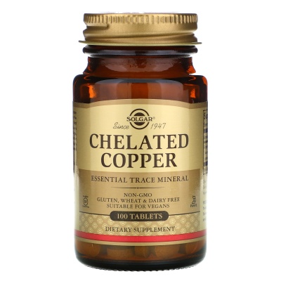 Витамины Solgar Copper Chelated 100 таблеток