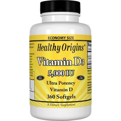 Витамины Healthy Origins Витамин D3 5000 IU 360 капсул