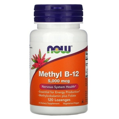 Витамины NOW Methyl B-12 5000 мкг 120 пастилок