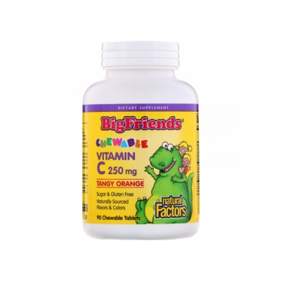 Витамины Natural Factors vitamin C kids Big Friends  90 таблеток
