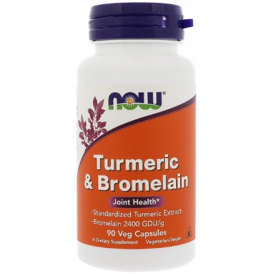 Антиоксидант NOW Turmeric + Bromelain 90 капсул