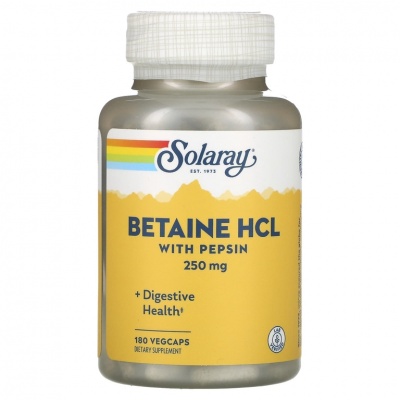 Витамины Solaray Betaine HCI with Pepsin  капсул