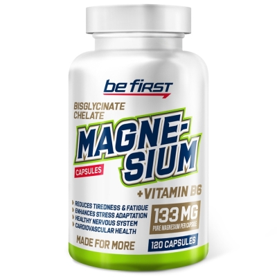 Витамины Be First Magnesium Bisglycinate chelate + B6 120 капсул