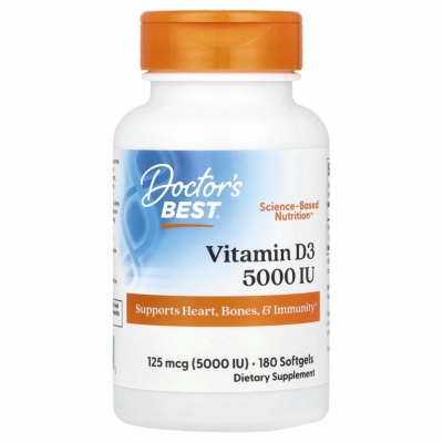 Витамины Doctor's Best Vit D3 5000 IU 180 капсул